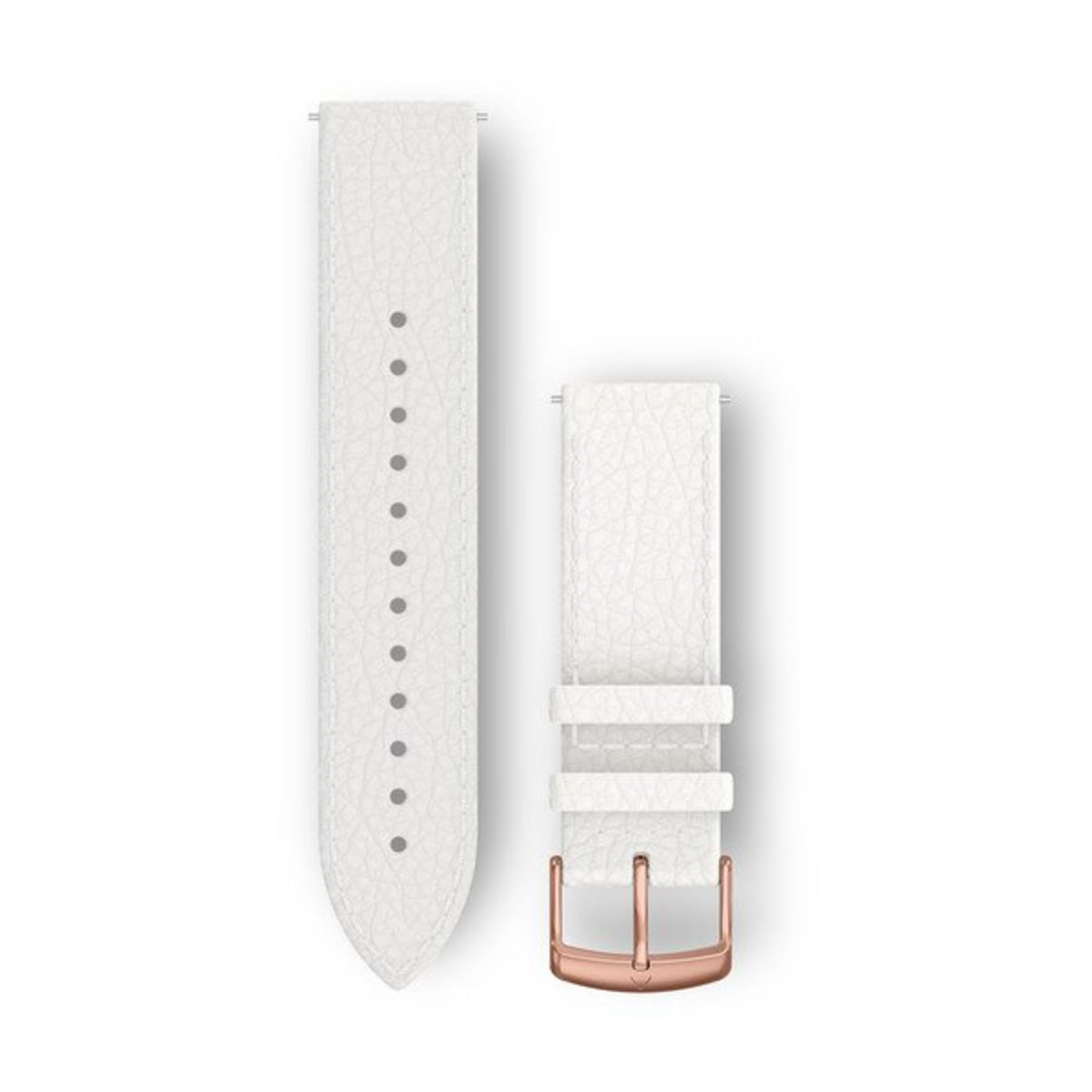 Quick Release Bands (20 Mm) - White Italian Leather With 18K Rose Gold Pvd Hardware