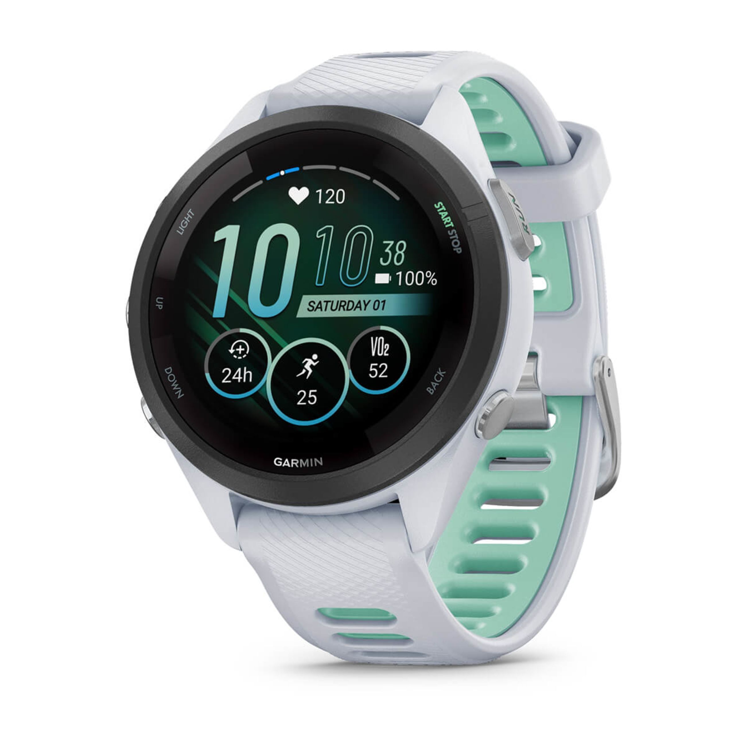 Forerunner 265S - Black Bezel With Whitestone Case And Whitestone/Neo Tropic Silicone Band
