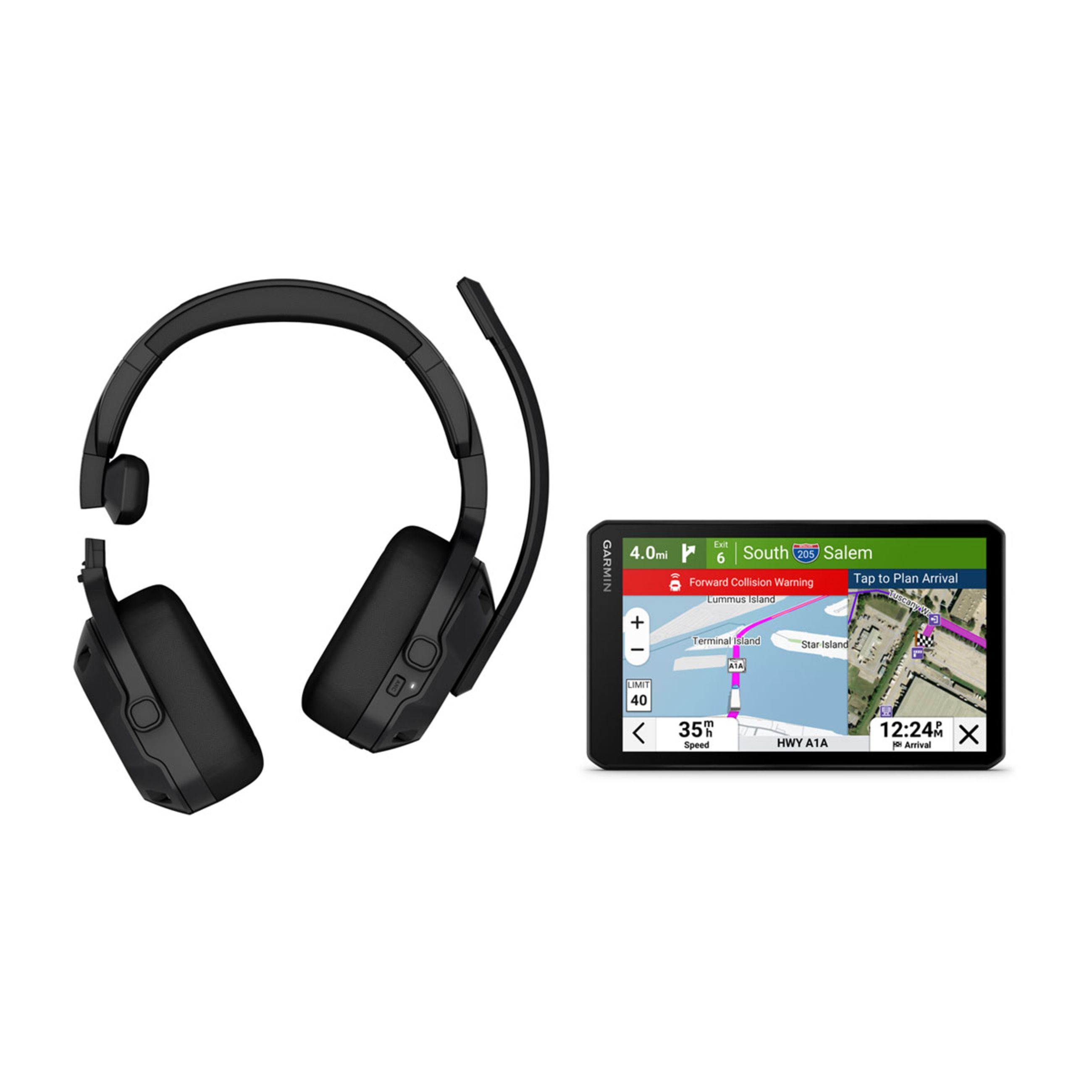 DēZl Otr720 - 7" Gps Truck Navigator With Built-In Dash Cam And DēZl Headset 210