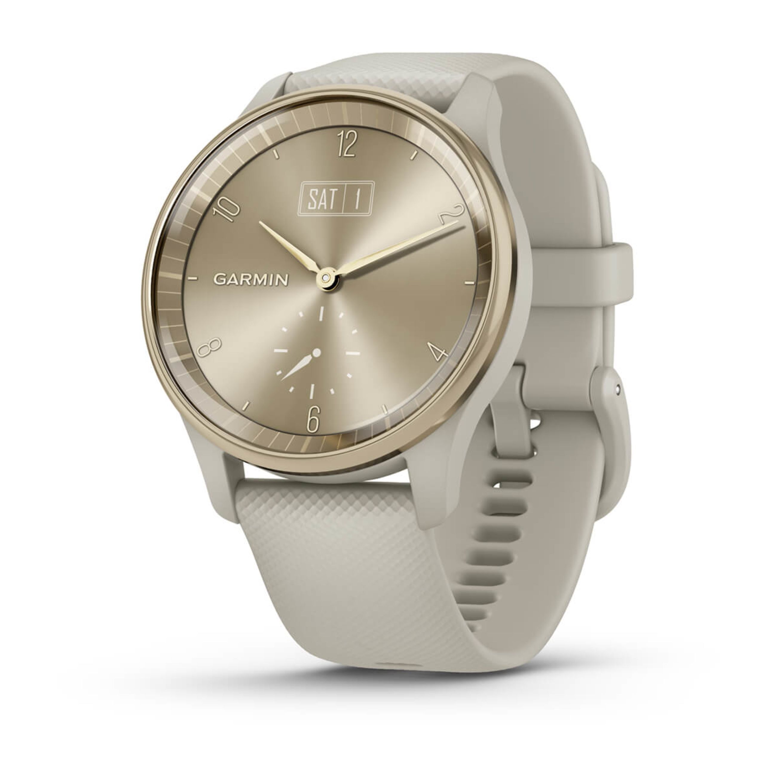 VÃVomove Trend - Cream Gold Stainless Steel Bezel With French Gray Case And Silicone Band