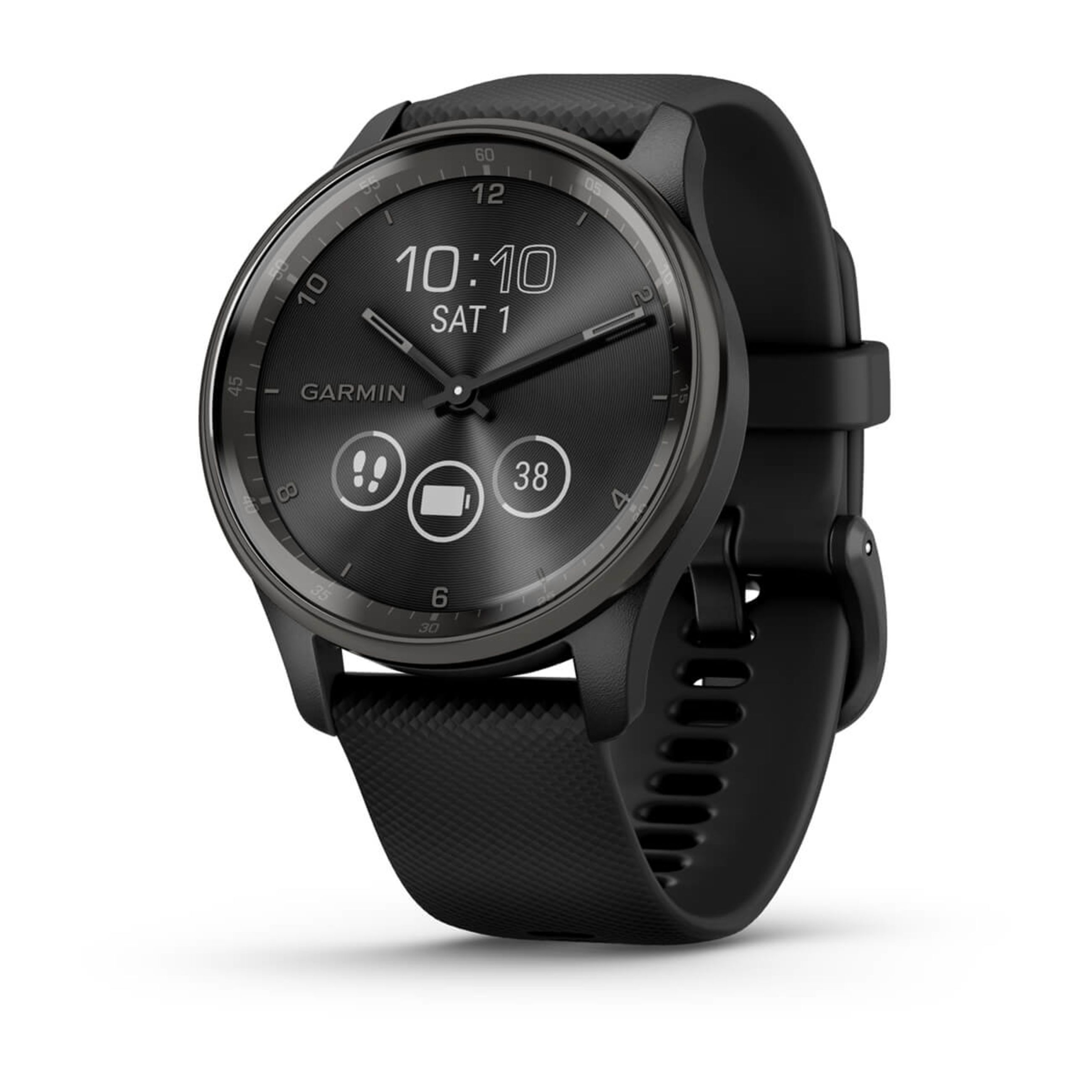 VÃVomove Trend - Slate Stainless Steel Bezel With Black Case And Silicone Band