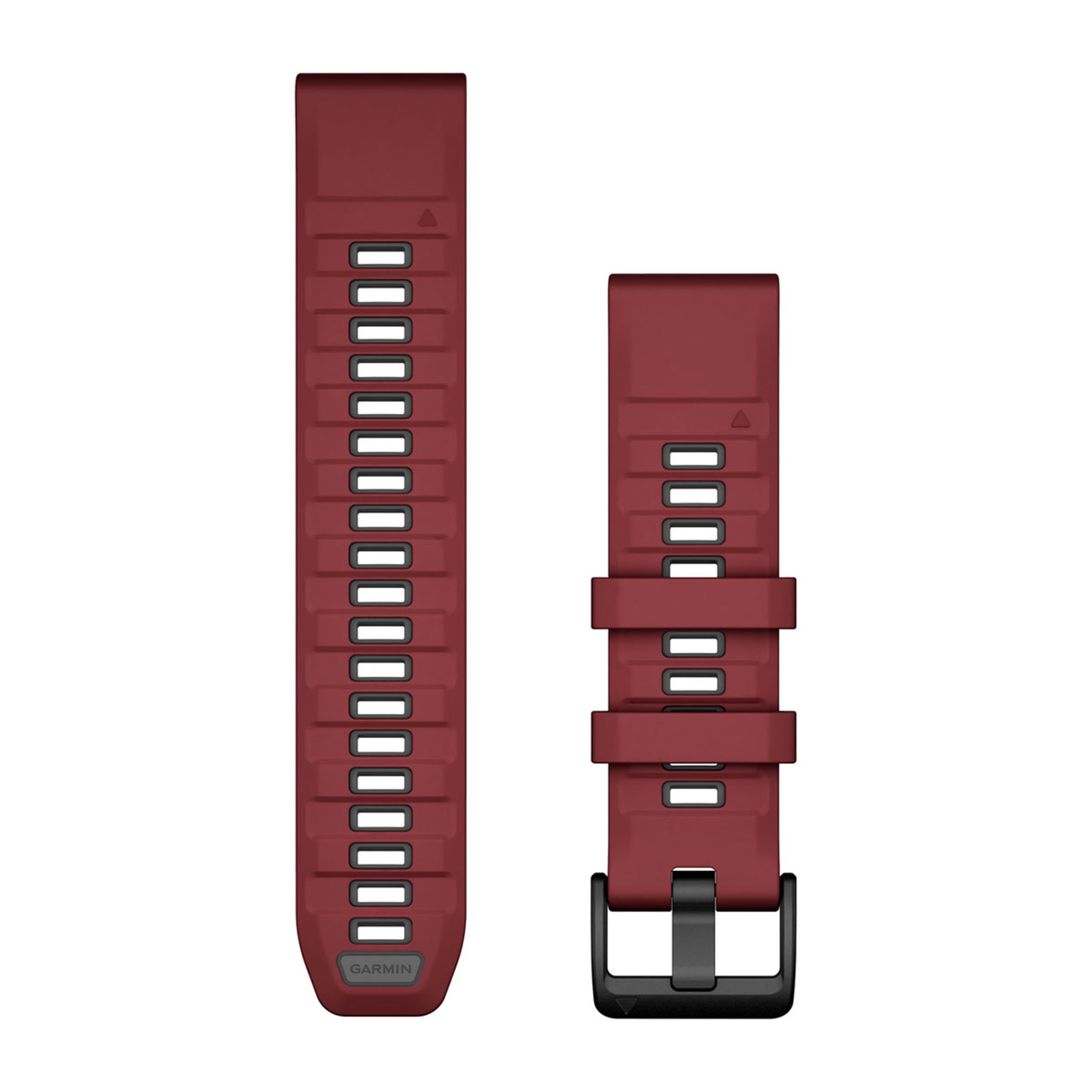 Quickfit 22 Watch Straps - Marsala/Graphite Silicone