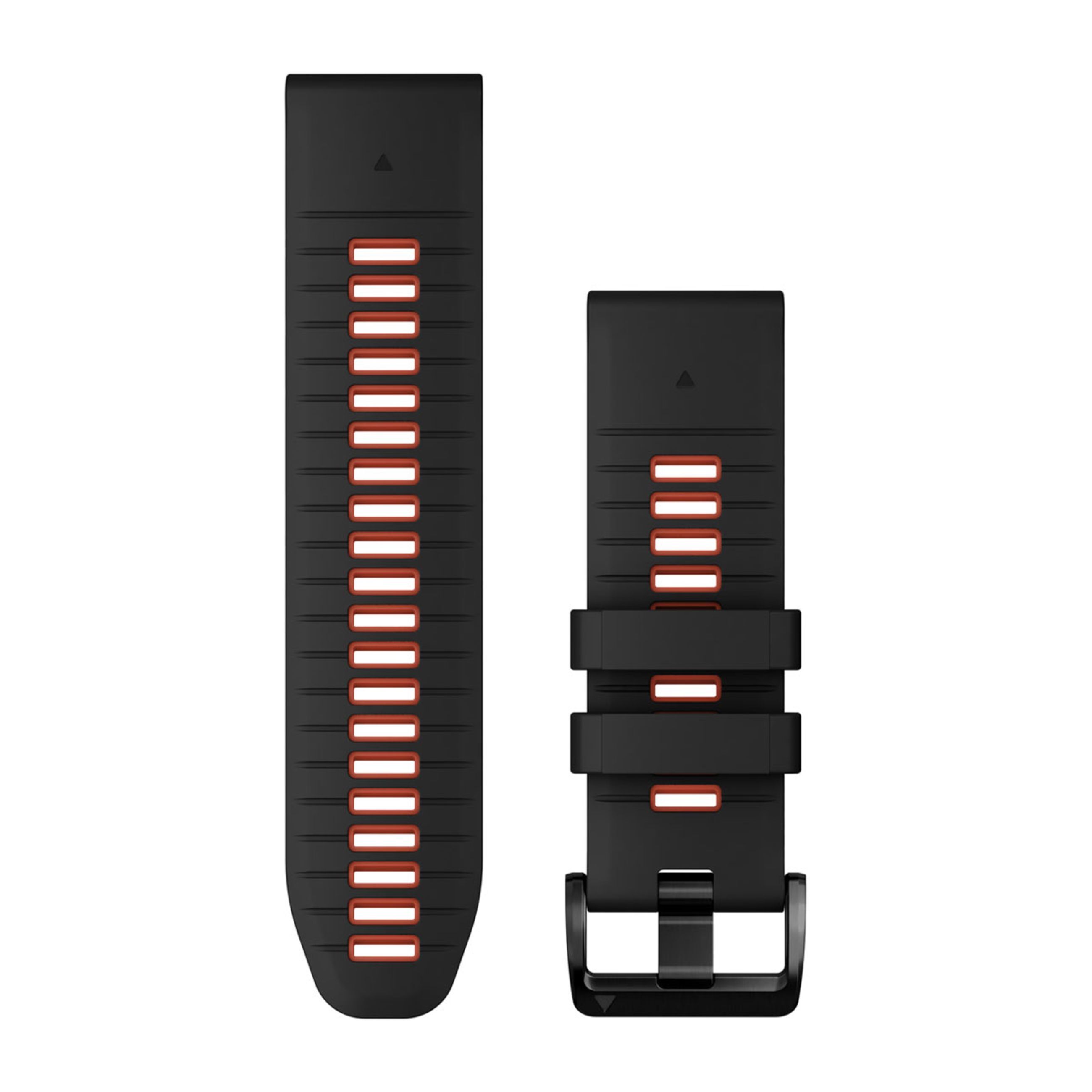 Quickfit 26 Watch Bands - Black/Flame Red Silicone