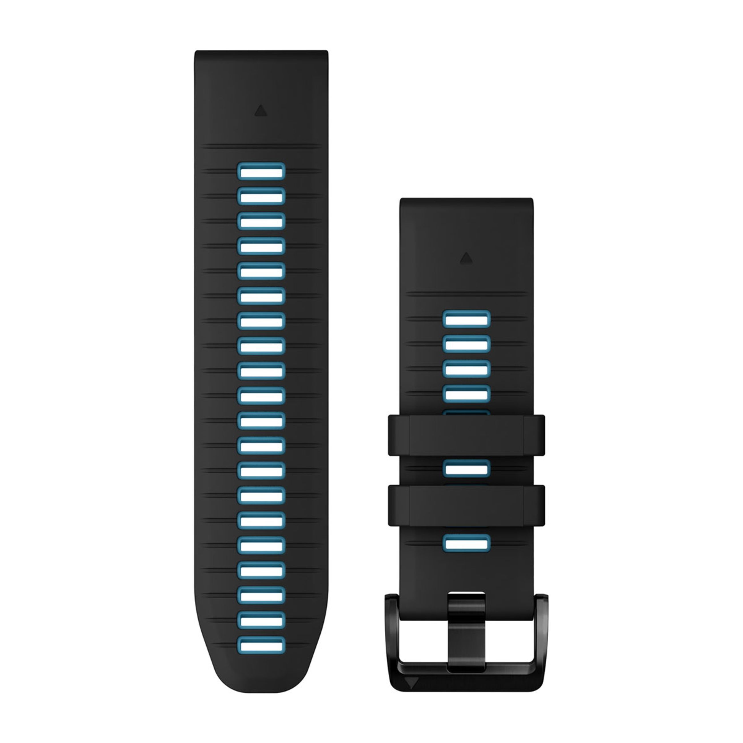 Quickfit 26 Watch Bands - Black/Cirrus Blue Silicone