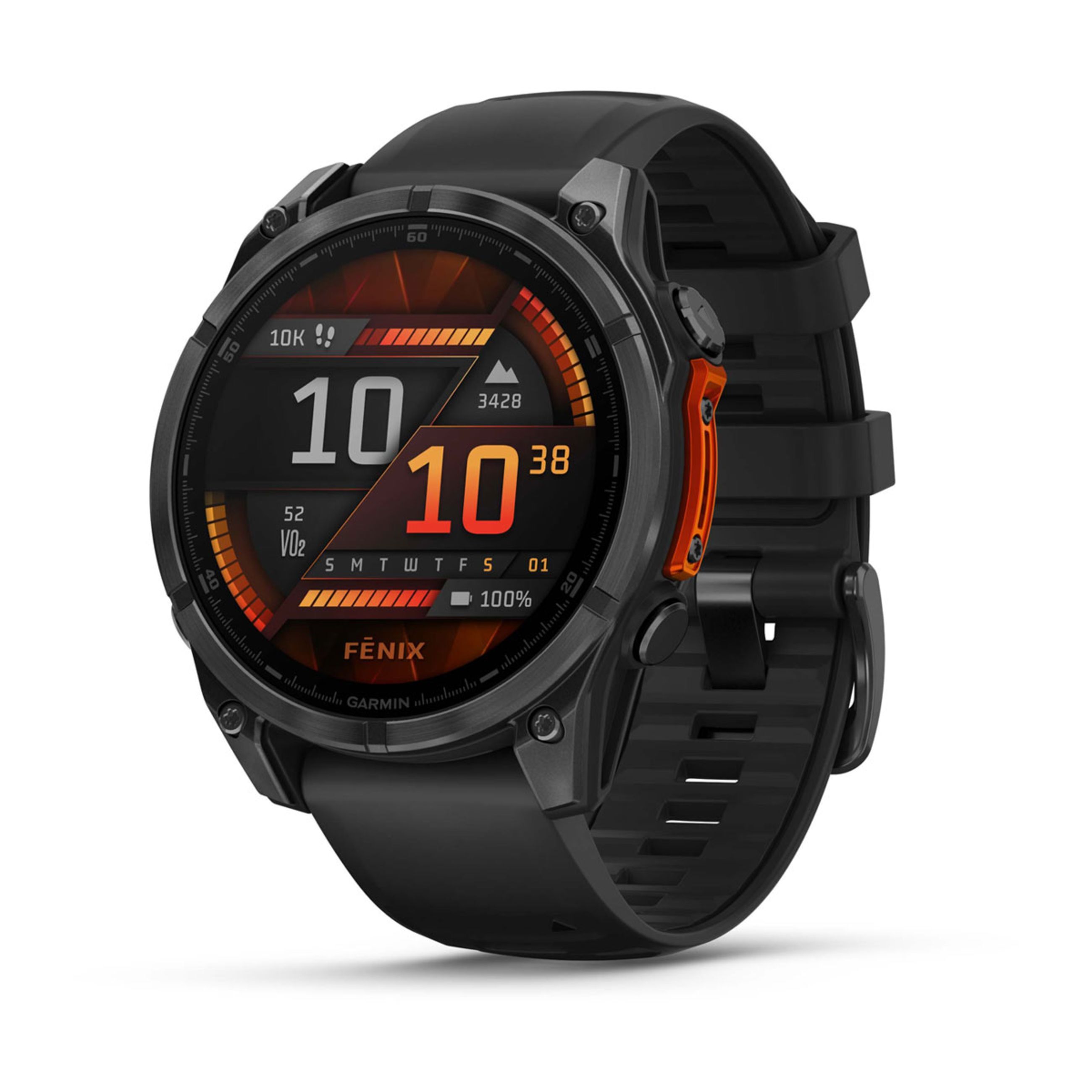 FēNix 8 – 43 Mm, Amoled - Slate Gray With Black Silicone Band