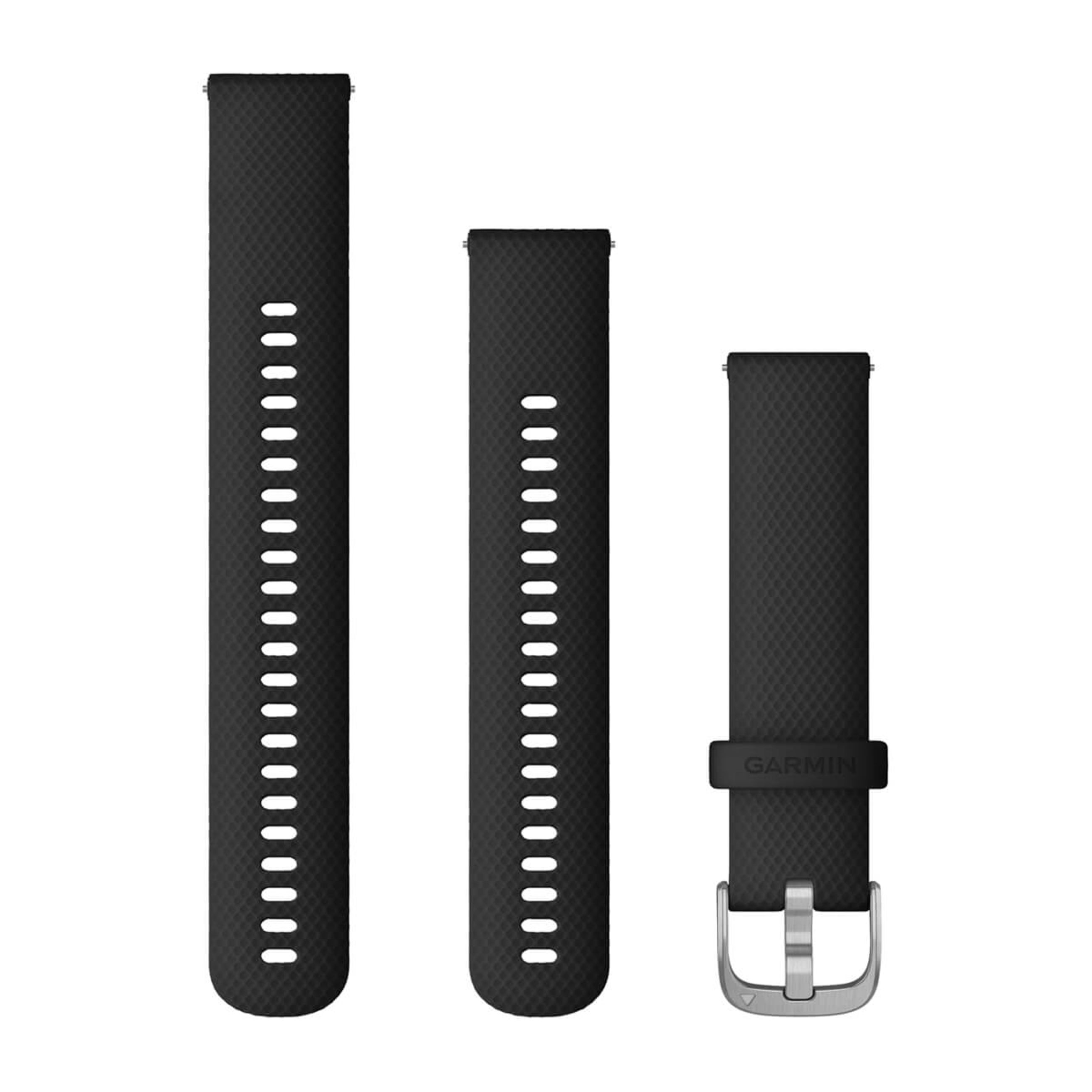 Quick Release Bands (20 Mm) - Black With Silver Hardware