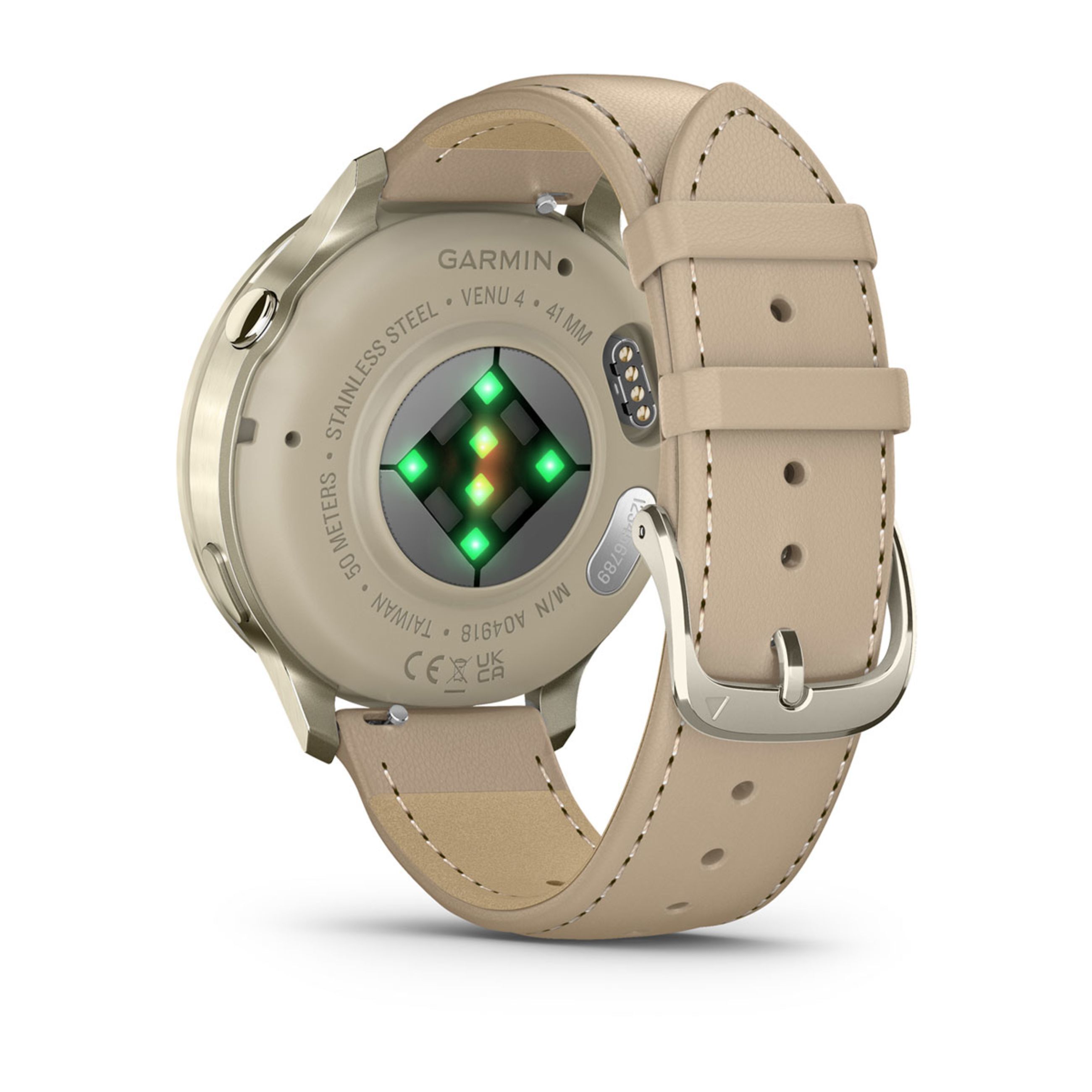 Venu 4 β 45 Mm - Lunar Gold With Bone Silicone Band And Light Sand Leather Band - Image 7