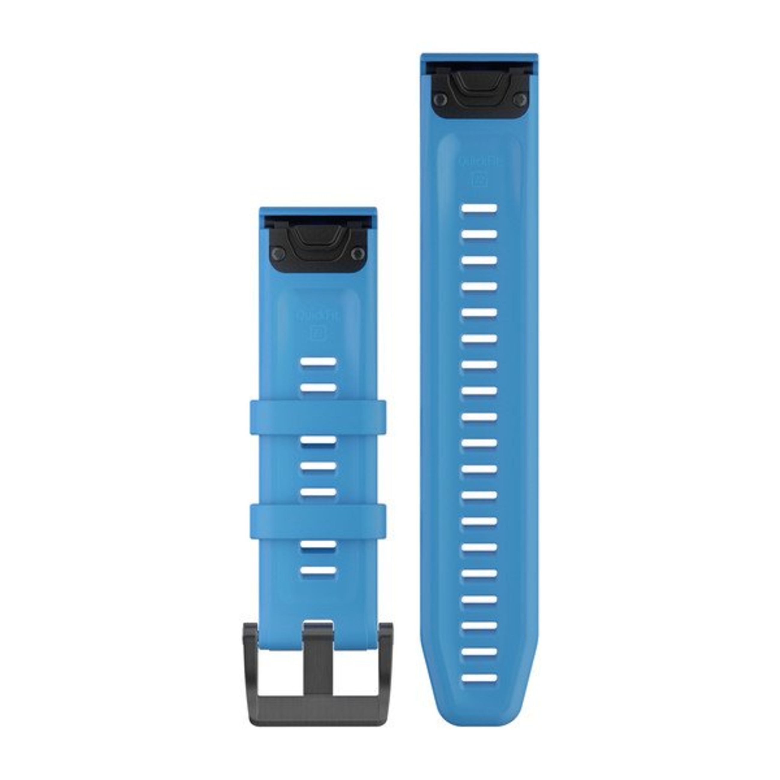 Alternative view of Quickfit 22 Watch Straps - Cyan Blue Silicone