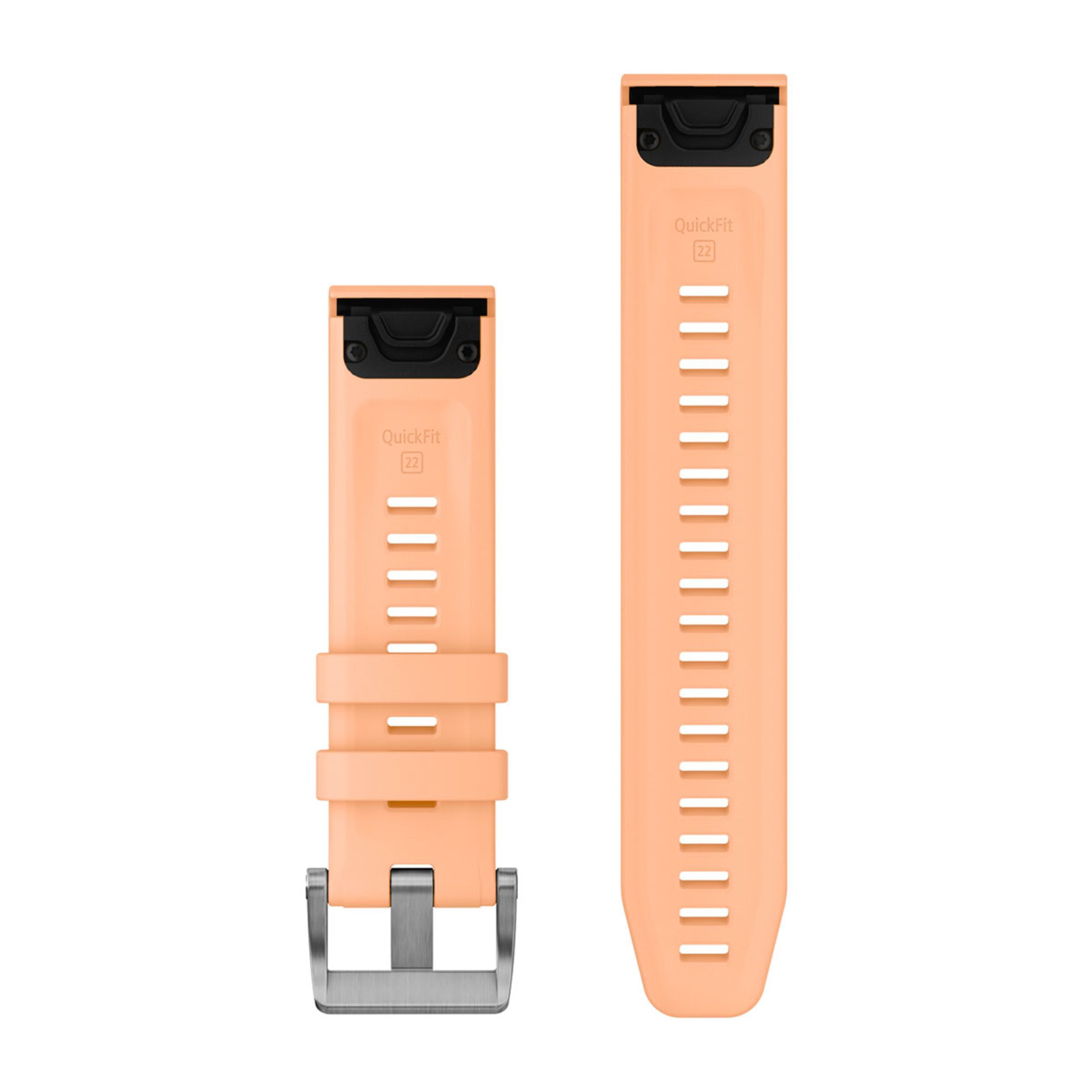Alternative view of Quickfit 22 Watch Straps - Shell Pink Silicone (3-Piece Dive Set)
