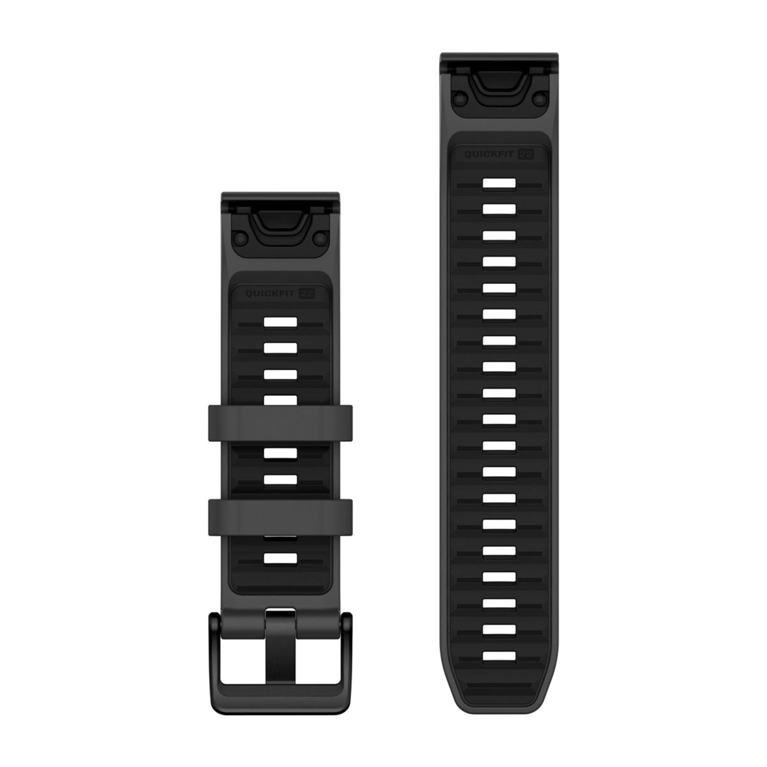 Alternative view of Quickfit 22 Watch Straps - Graphite/Black Silicone