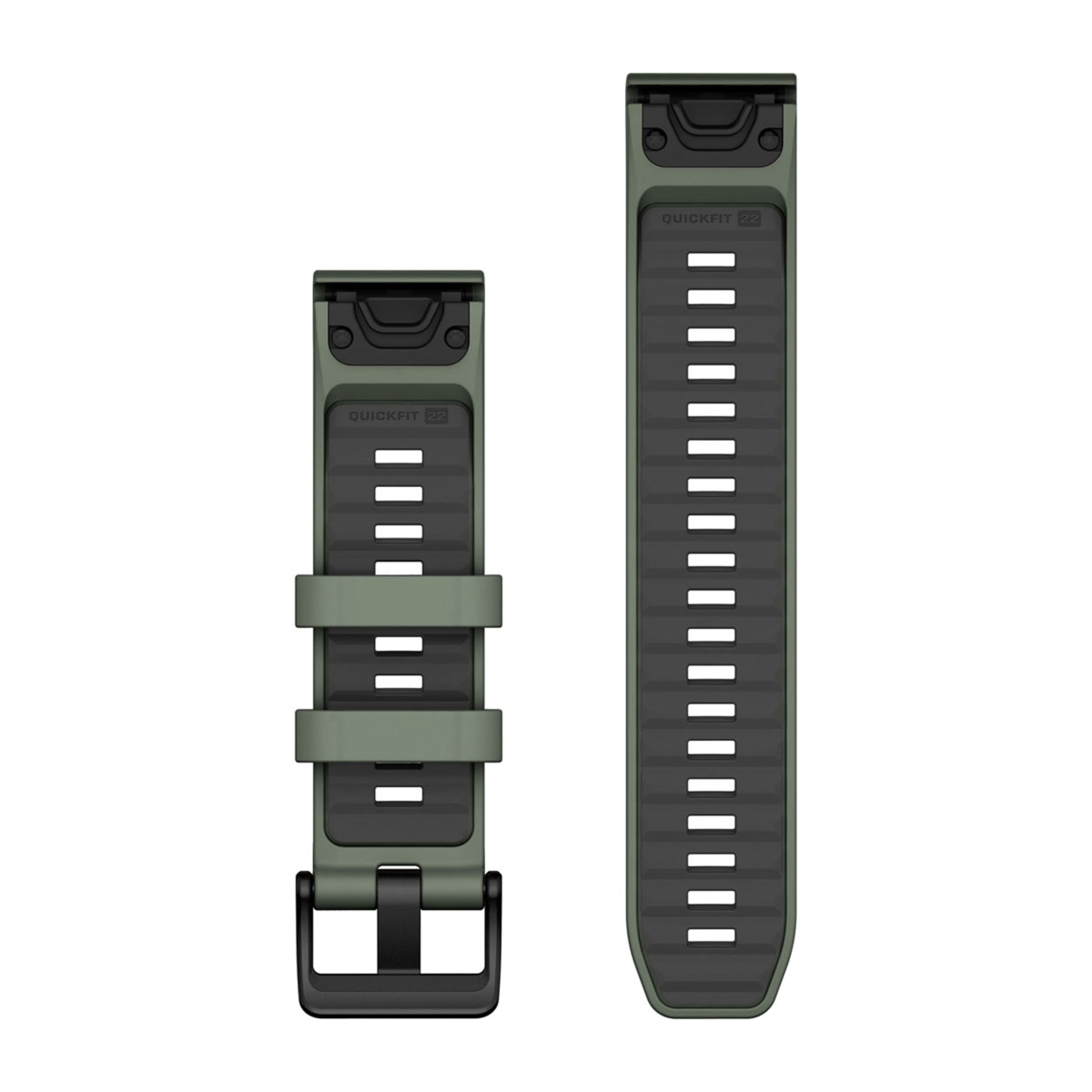 Alternative view of Quickfit 22 Watch Straps - Willow/Graphite Silicone