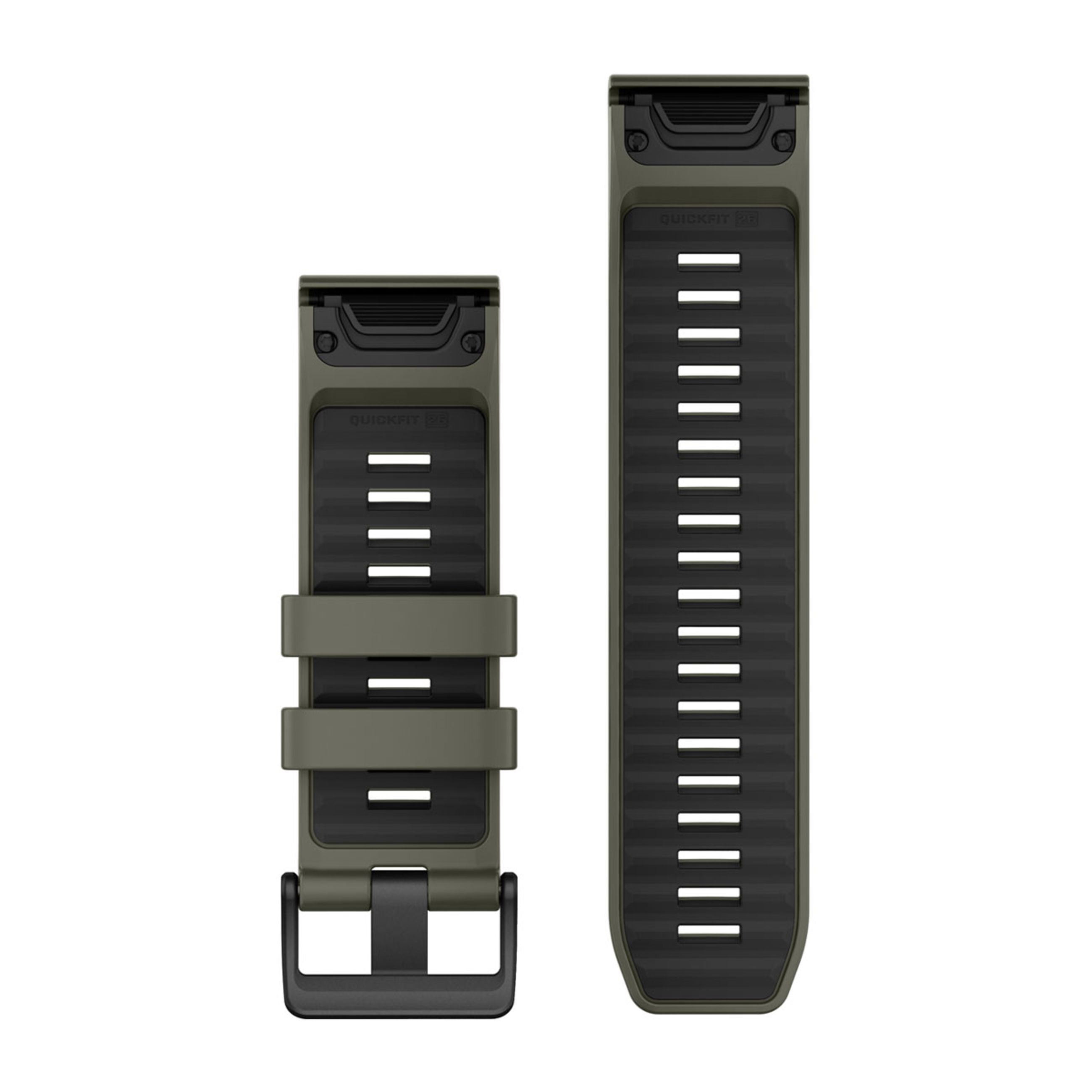 Alternative view of Quickfit 26 Watch Bands - Olive Drab/Black Silicone