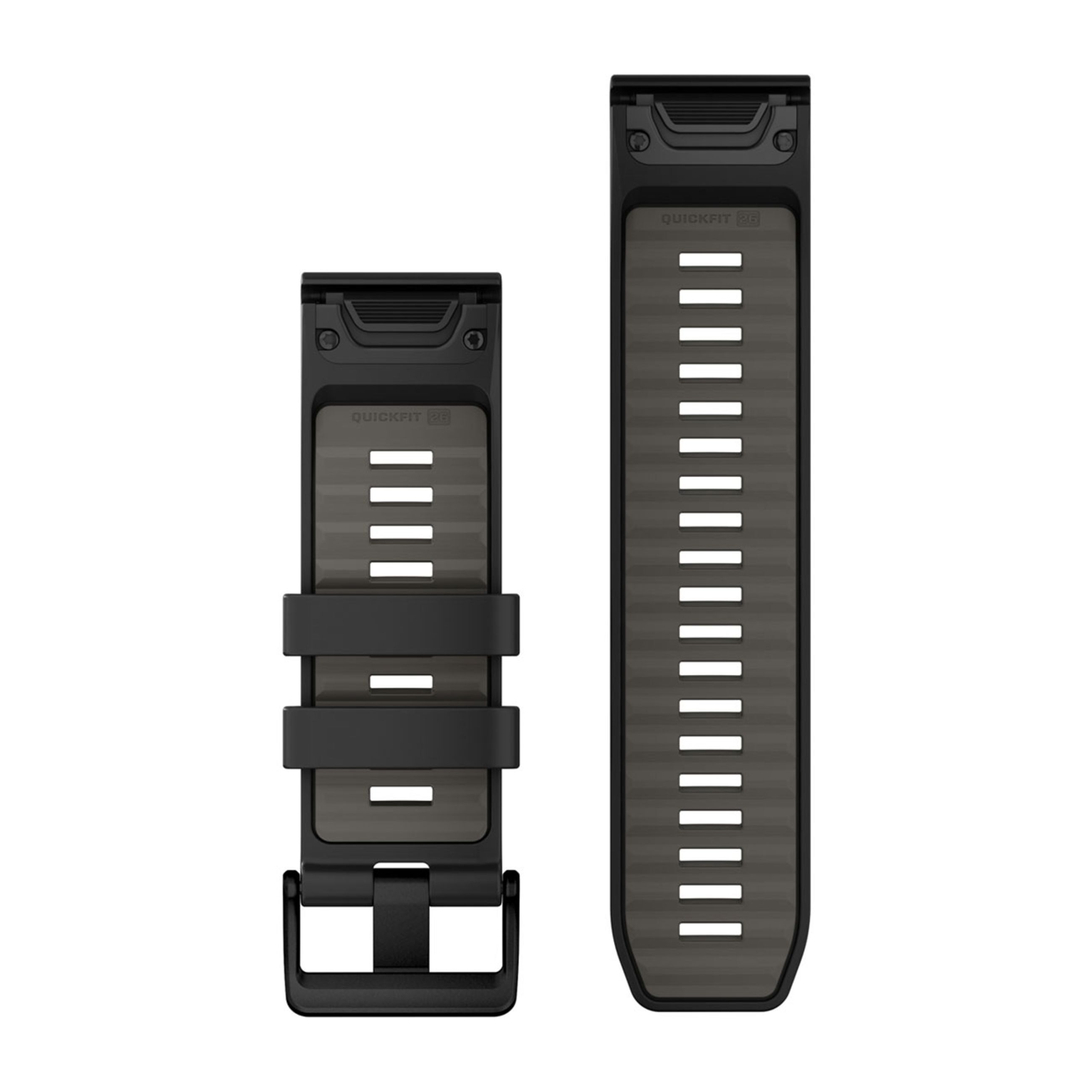 Alternative view of Quickfit 26 Watch Bands - Black/Pebble Gray Silicone