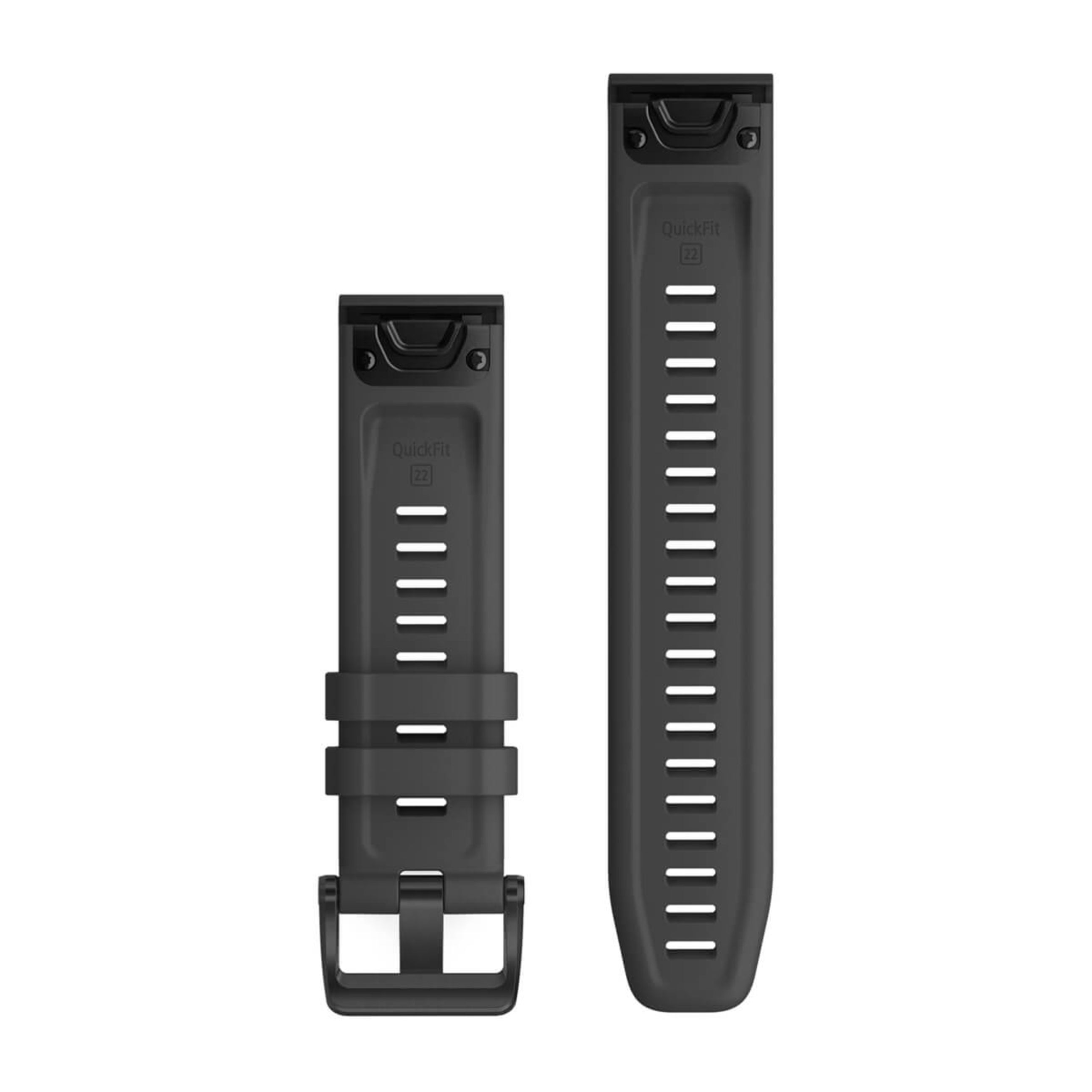 Alternative view of Quickfit 22 Watch Straps - Slate Gray Silicone With Black Hardware